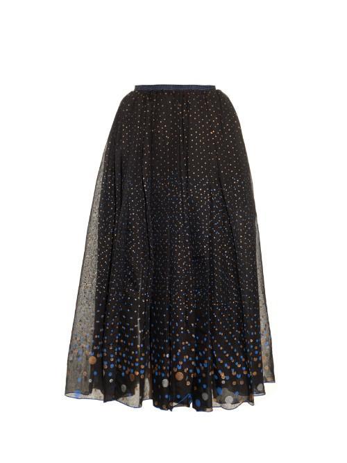 Thierry Colson Grisette Polka-dot Midi Skirt
