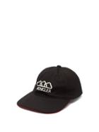 Matchesfashion.com Moncler - Logo Embroidered Cotton Cap - Mens - Black