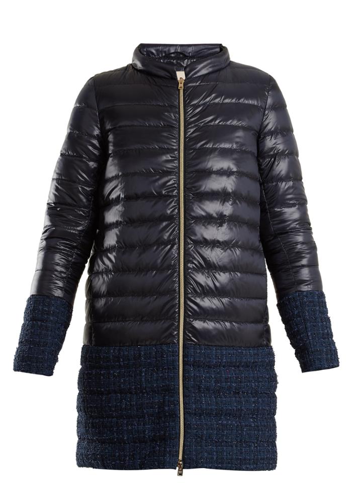 Herno High-neck Boucle-trimmed Quilted Down Jacket