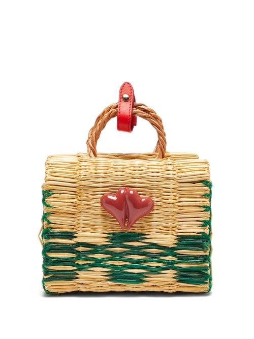 Matchesfashion.com Heimat Atlantica - Chacha Mini Basket Bag - Womens - Green Multi