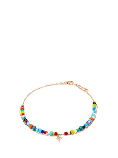 Diane Kordas - Rainbow Star Diamond & 14kt Gold Anklet - Womens - Multi