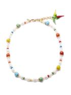 Liou - Tiby Enamel, Pearl & 14kt Gold-plated Necklace - Mens - Multi