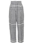 Matchesfashion.com Loewe - Check Crinkled Canvas Tapered Trousers - Womens - Black White