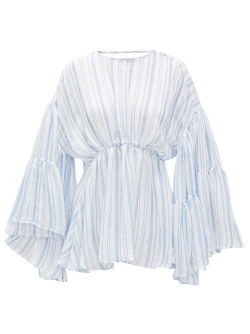 Matchesfashion.com Romance Was Born - Louis Stripe-print Voile Blouse - Womens - Blue White