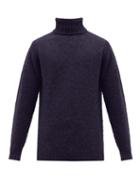 Matchesfashion.com Howlin' - Sylvester Roll Neck Wool Sweater - Mens - Navy