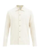 Matchesfashion.com Another Aspect - Patch-pocket Raw Silk Shirt - Mens - Cream