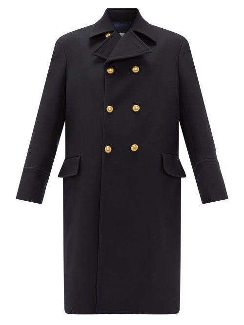 Matchesfashion.com Connolly - Double-breasted Wool Military Coat - Womens - Navy