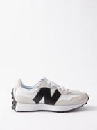New Balance - 327 Suede And Mesh Trainers - Mens - White Black