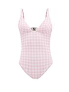 Ephemera - Classic Ruffled Gingham Recycled-fibre Swimsuit - Womens - Pink Print