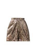 Matchesfashion.com Halpern - Cheetah-sequinned Wide-leg Shorts - Womens - Brown Multi