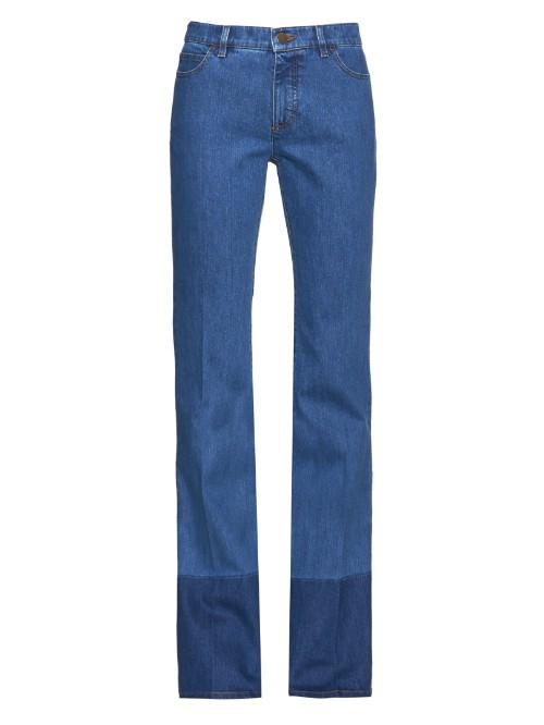 Valentino Contrast-hem High-rise Straight-leg Jeans