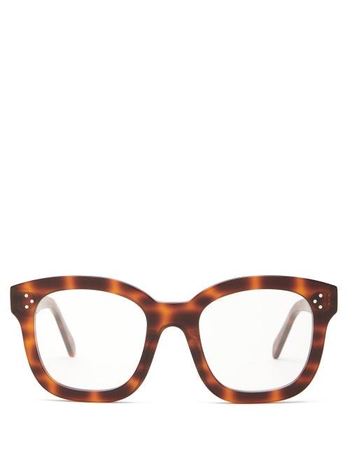 Matchesfashion.com Celine Eyewear - Oversized Acetate Glasses - Womens - Tortoiseshell