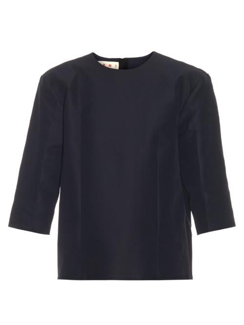 Marni Raw-edge Box-cut Cotton Top
