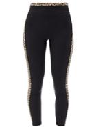 Matchesfashion.com The Upside - Leo Leopard-print Trim Cropped Jersey Leggings - Womens - Leopard