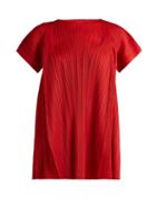Matchesfashion.com Pleats Please Issey Miyake - Skew Pleated Tunic Top - Womens - Red
