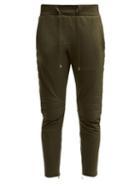 Matchesfashion.com Balmain - Biker Panelled Cotton Track Pants - Womens - Khaki