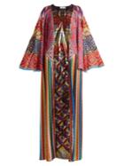 Mary Katrantzou V-neck Long-sleeved Zigzag-print Dress