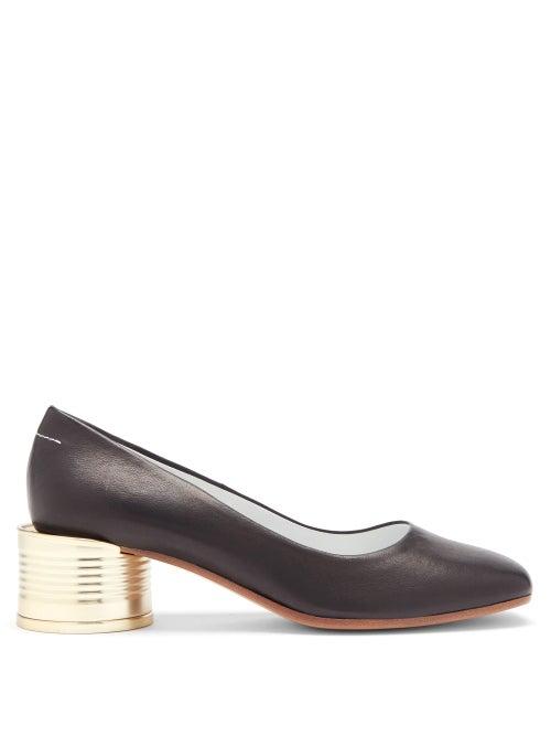 Matchesfashion.com Mm6 Maison Margiela - Tin Can-heel Leather Pumps - Womens - Black