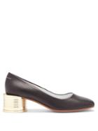 Matchesfashion.com Mm6 Maison Margiela - Tin Can-heel Leather Pumps - Womens - Black