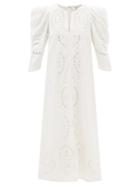 Sea - Santos Broderie-anglaise Cotton-voile Dress - Womens - White