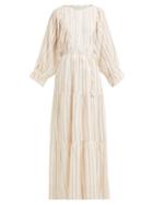 Matchesfashion.com Apiece Apart - Francesca Striped Cotton Blend Dress - Womens - Cream