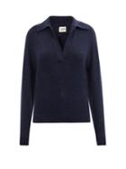 Khaite - Jo Cashmere-blend Polo Shirt - Womens - Navy