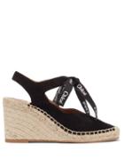 Matchesfashion.com Chlo - Ingrid Logo-print Suede Espadrilles - Womens - Black