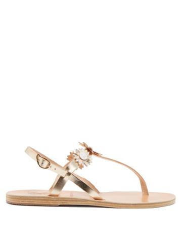 Matchesfashion.com Ancient Greek Sandals - X Fabrizio Viti Sylvie Leather Sandals - Womens - Silver Gold