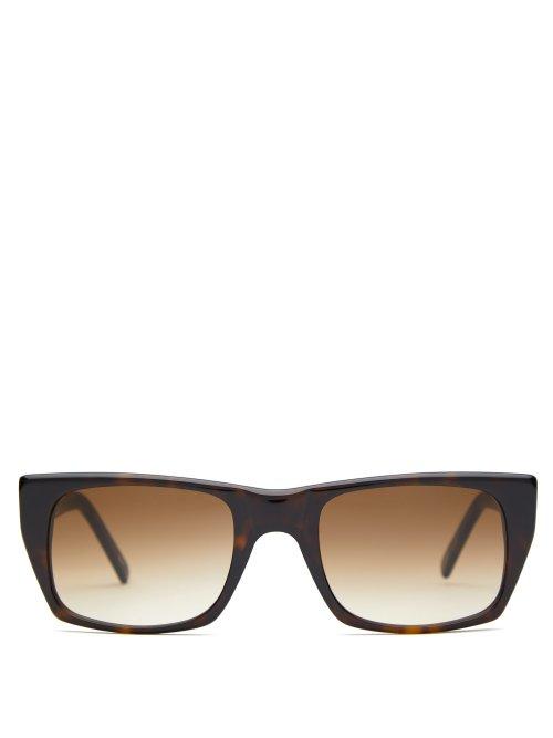 Matchesfashion.com Andy Wolf - Hudson Rectangular Acetate Sunglasses - Mens - Tortoiseshell