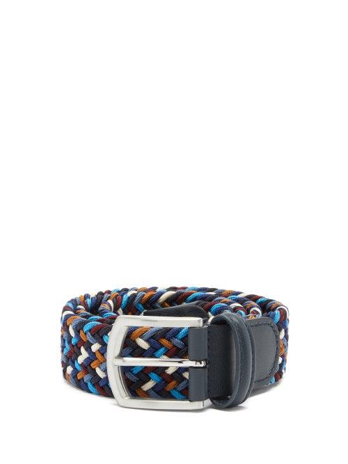 Mens Accessories Anderson's - Woven Elasticated Belt - Mens - Blue Multi