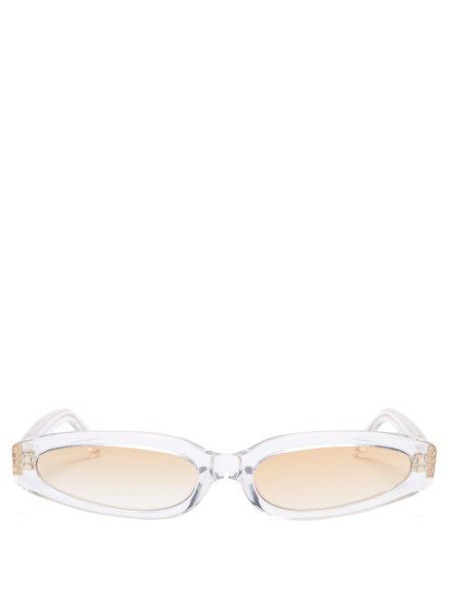 Matchesfashion.com Linda Farrow - Oval Frame Acetate Sunglasses - Womens - Clear