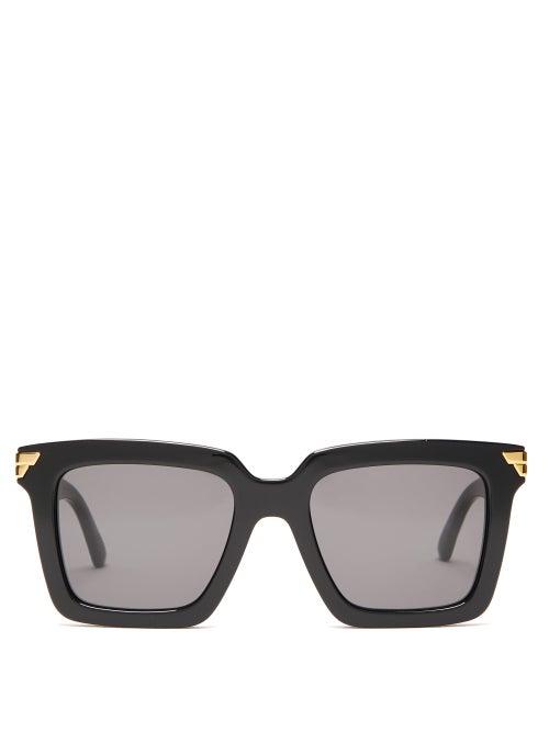 Matchesfashion.com Bottega Veneta - Square Acetate Sunglasses - Womens - Black