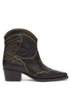 Matchesfashion.com Ganni - Texas Leather Ankle Boots - Womens - Black