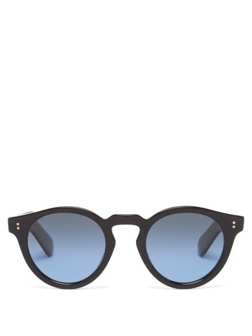 Mens Eyewear Oliver Peoples - Martineaux Round Acetate Sunglasses - Mens - Black