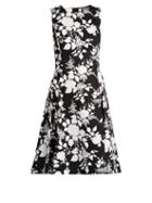 Oscar De La Renta Rosebush-print Sleeveless Cotton Dress