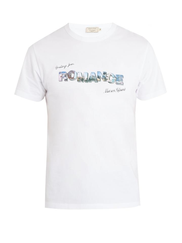 Maison Kitsuné Greetings-printed Cotton-jersey T-shirt
