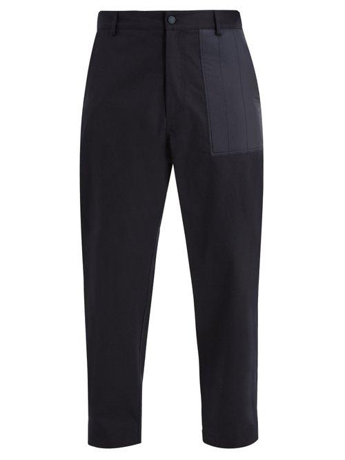Matchesfashion.com Moncler - Mid Rise Patch Pocket Cotton Trousers - Mens - Navy