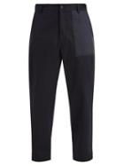 Matchesfashion.com Moncler - Mid Rise Patch Pocket Cotton Trousers - Mens - Navy