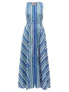 Matchesfashion.com Le Sirenuse, Positano - Ornella Que Ondra Printed Cotton Dress - Womens - Blue Multi