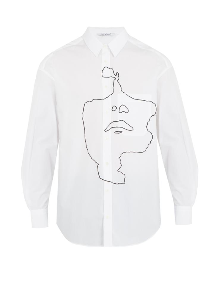 Neil Barrett Susie-print Oversized Cotton-poplin Shirt