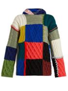 Burberry Patchwork Wool-blend Hooded Sweater