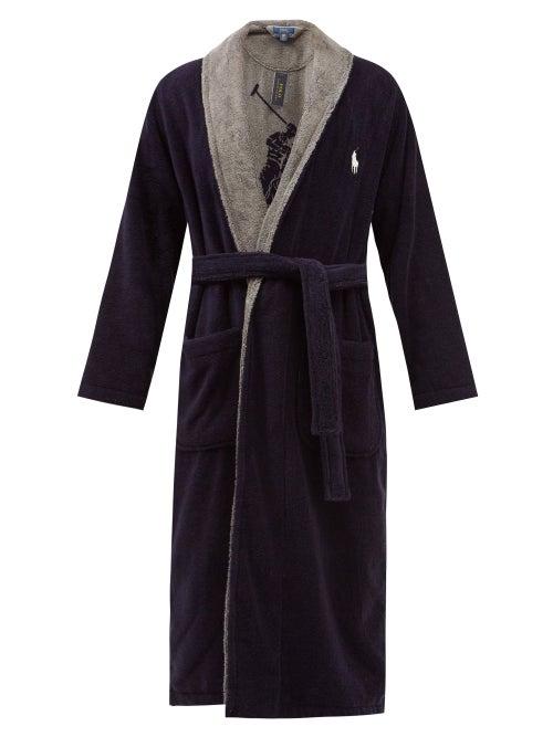 Polo Ralph Lauren - Logo-jacquard Cotton-terry Bathrobe - Mens - Navy