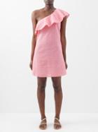 Marysia - Santa Barbara Off-the-shoulder Cotton Mini Dress - Womens - Mid Pink