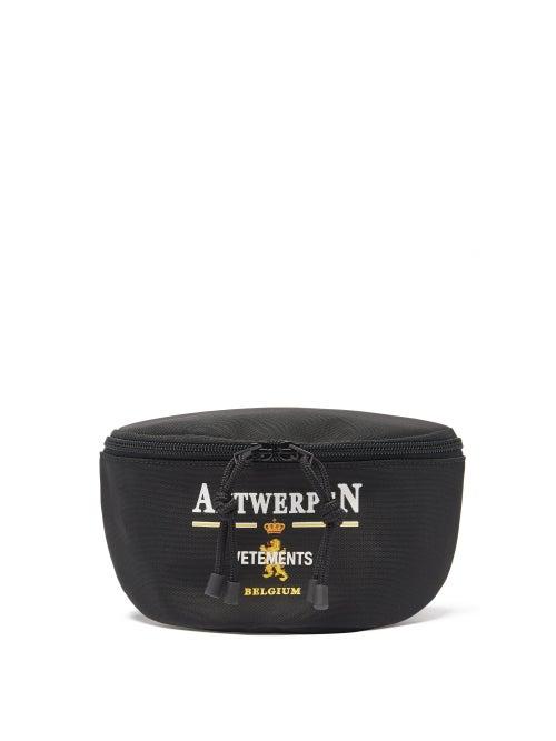 Matchesfashion.com Vetements - Antwerp Logo-print Canvas Belt Bag - Mens - Black