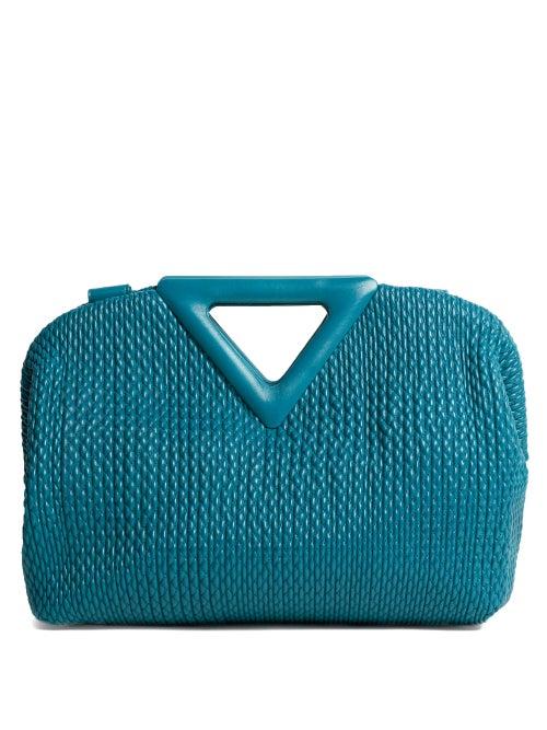Matchesfashion.com Bottega Veneta - The Triangle Frame Quilted-leather Clutch Bag - Womens - Dark Green
