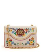 Gucci Floral-embroidered Linen Cross-body Bag