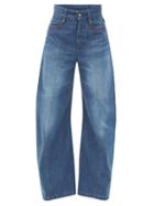 Matchesfashion.com Chlo - Embroidered Curved-leg Jeans - Womens - Denim