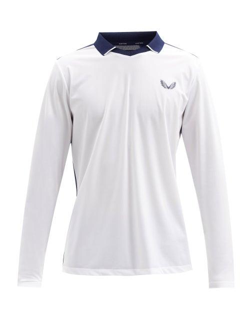 Matchesfashion.com Castore - Logo-print Technical-jersey Long-sleeve Polo Shirt - Mens - White