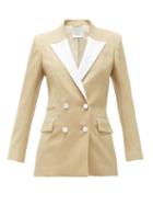 Matchesfashion.com Racil - Felix Double-breasted Peak-lapel Wool-blend Jacket - Womens - Beige