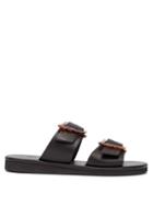 Matchesfashion.com Ancient Greek Sandals - Iaso Tortoiseshell Wing Buckle Leather Sandals - Womens - Black